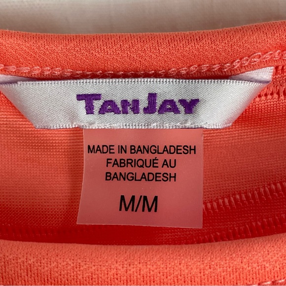 TANJAY Sleeveless Top Tank summer spring coral salmon waves vintage? - Picture 12 of 14